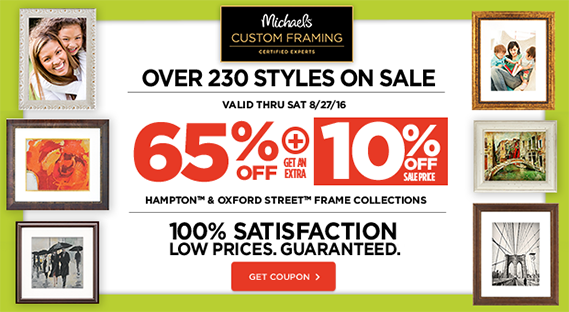 65% + 10% Off Hampton and Oxford Street Frame Collections